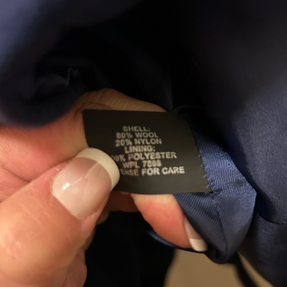 Michael Kors Double Breasted Wool Blend Navy Peacoat Sz M - Picture 8 of 13